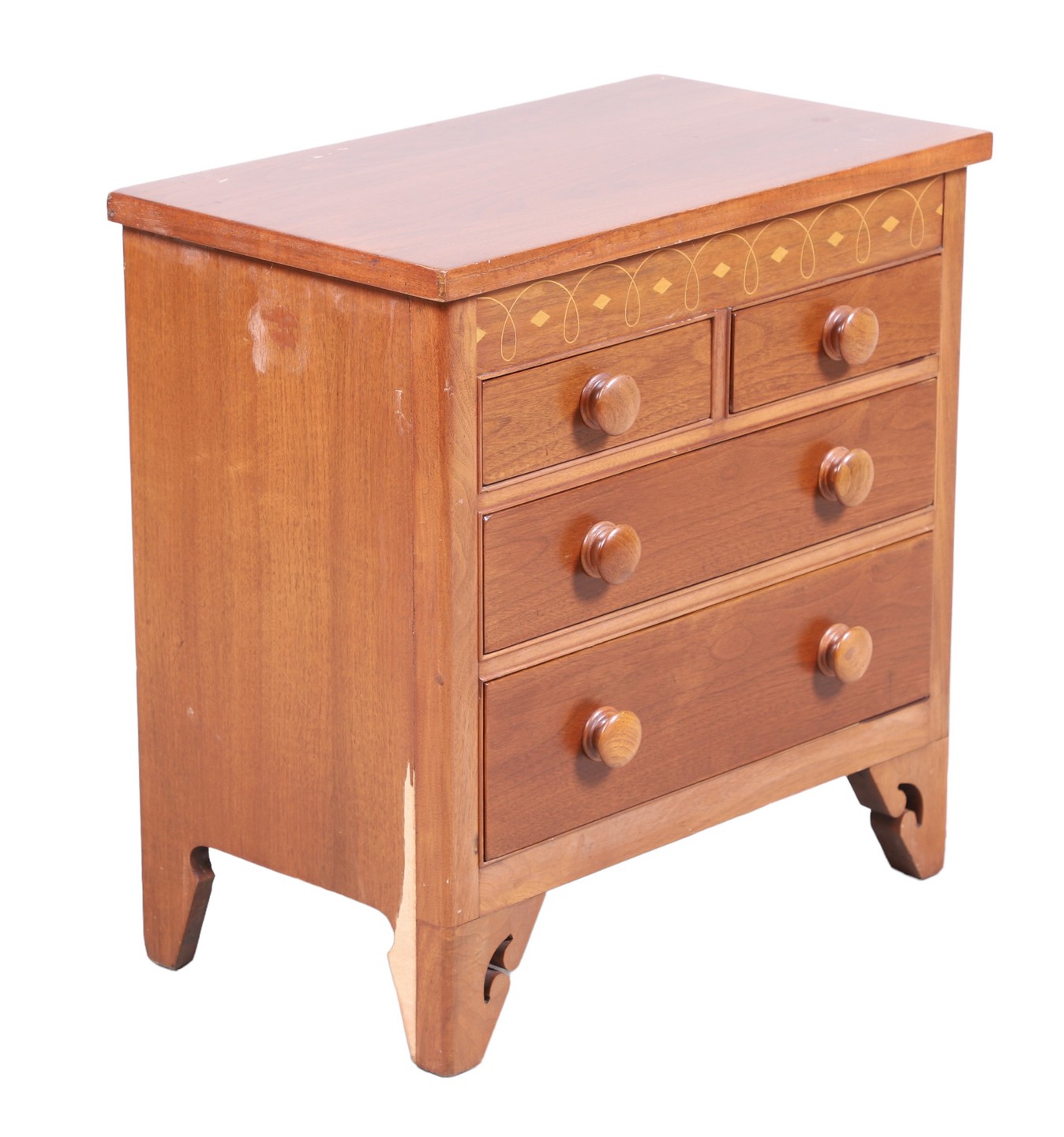 Drexel Cherry inlaid side table, inlaid