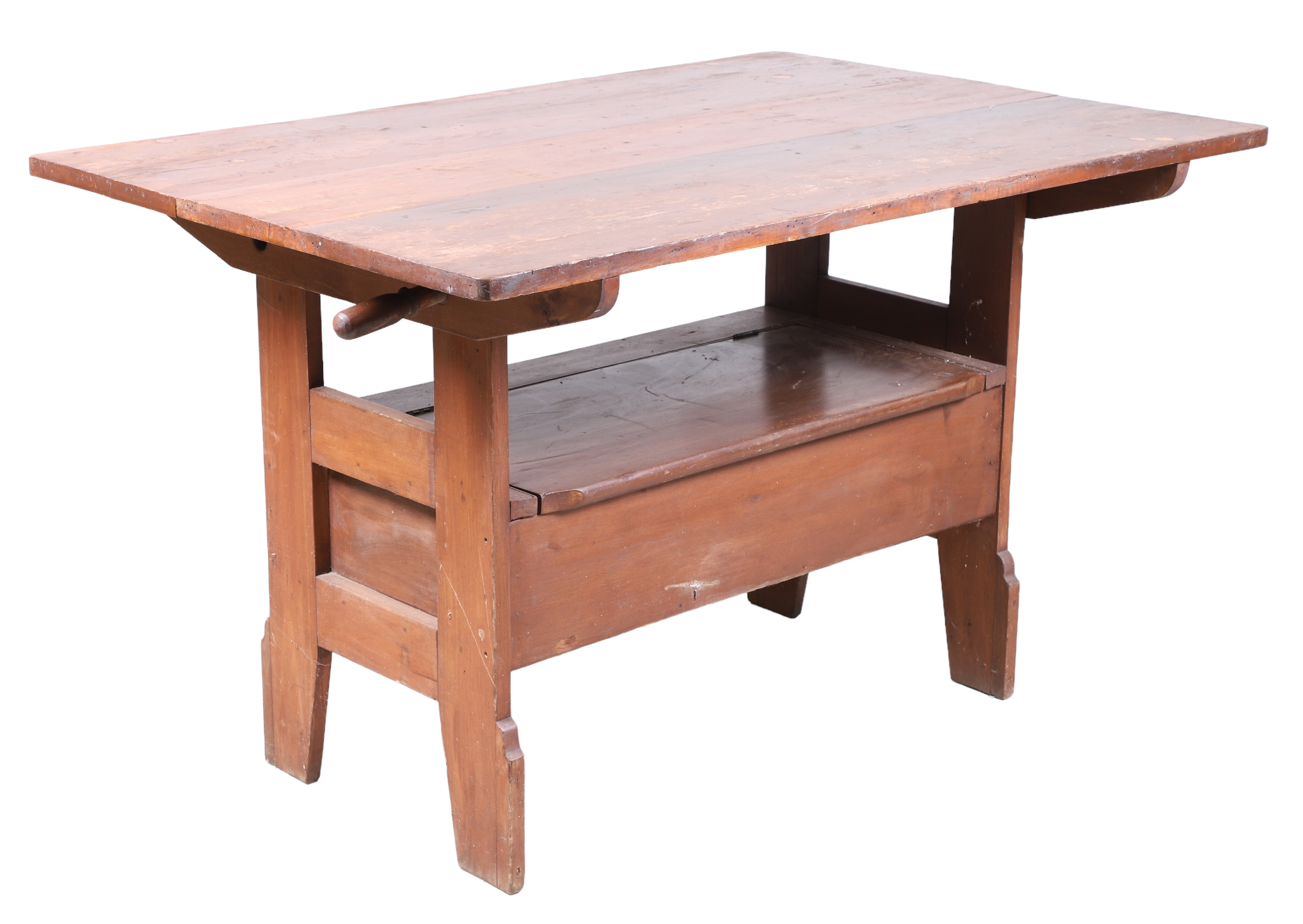 Scrubbed pine bench table old 317e53