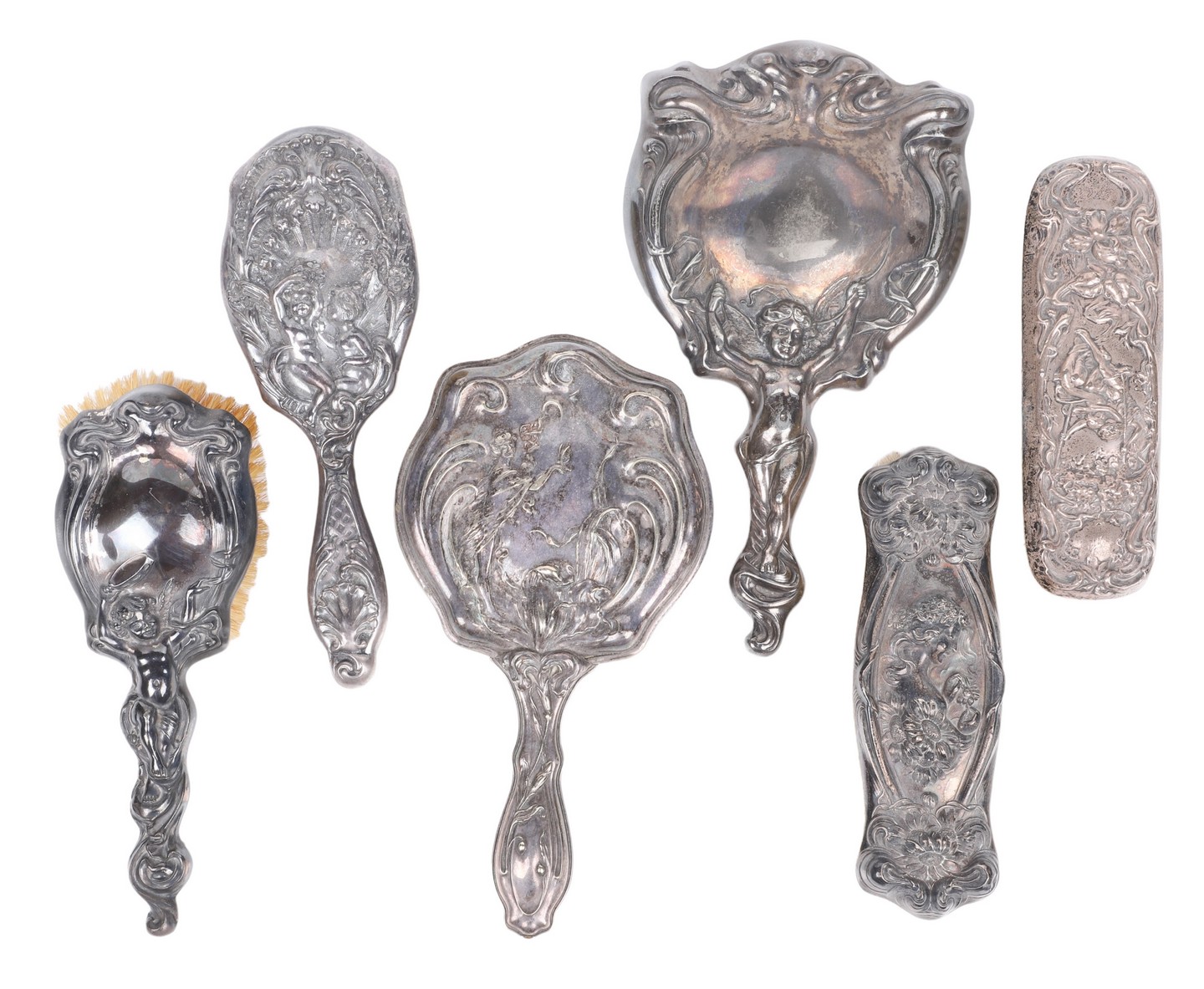 Sterling and silverplate dresser items