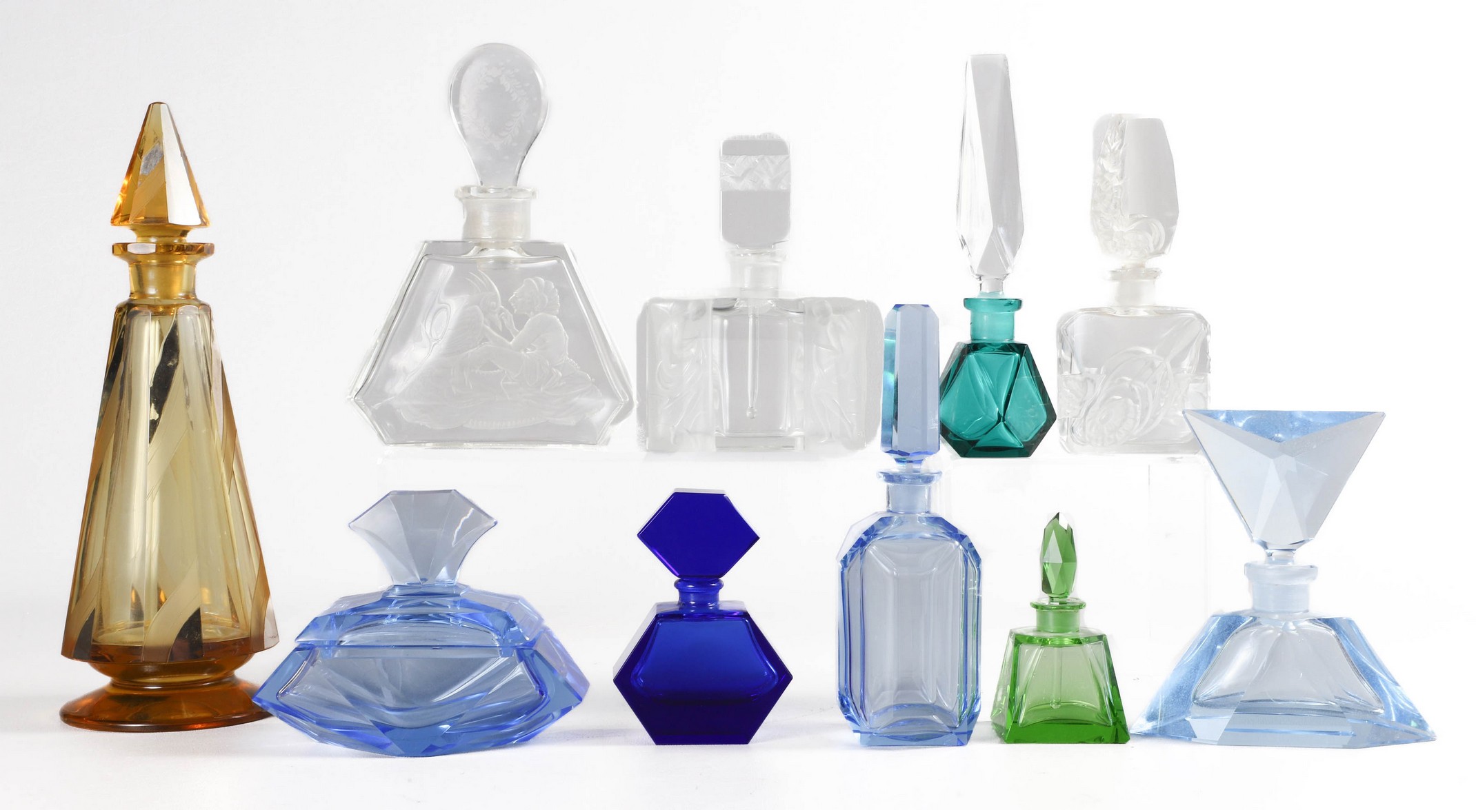  10 Czech Art Deco scent bottles 317e9c