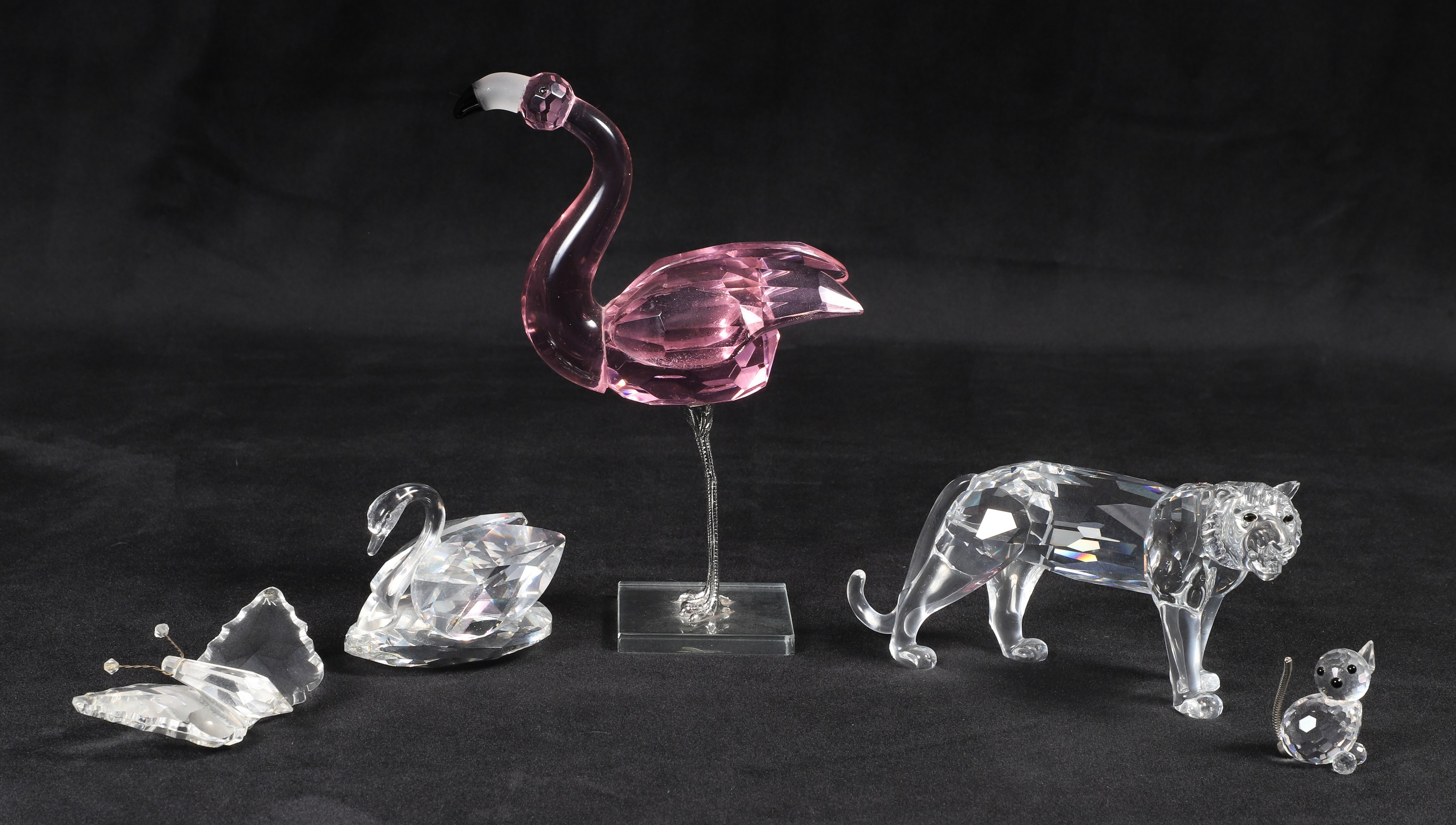 (5) Swarovski & style crystal figurines,