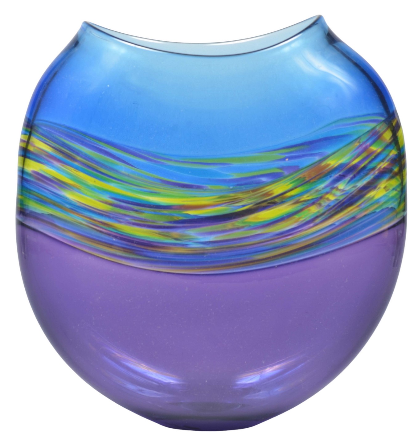 Art glass vase, multi-color banded