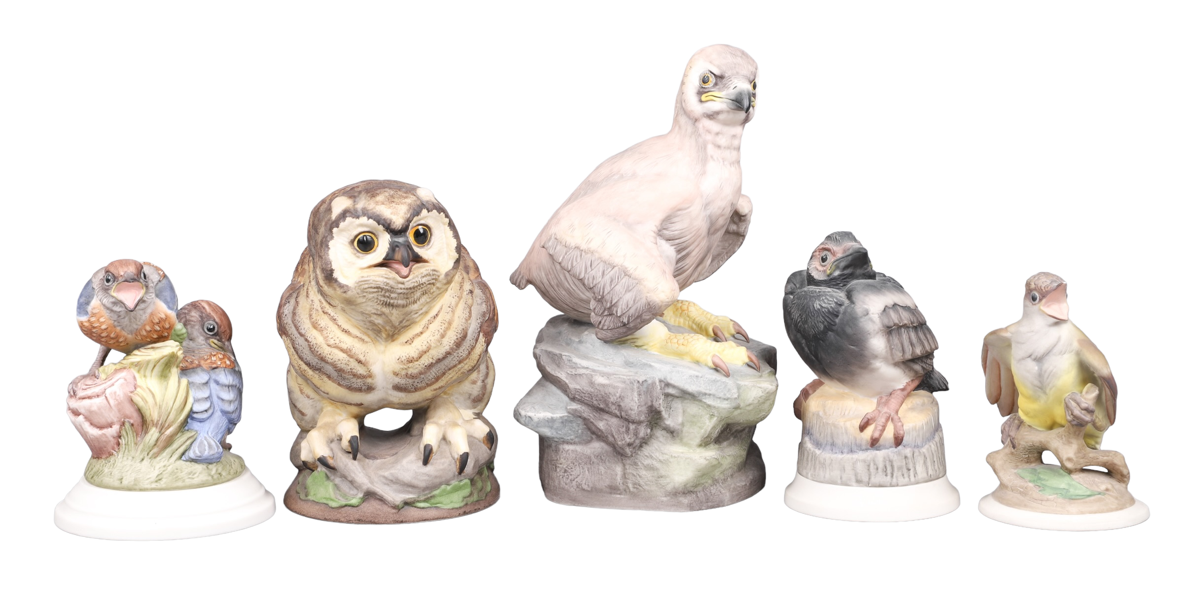 (5) Boehm baby bird bisque porcelain