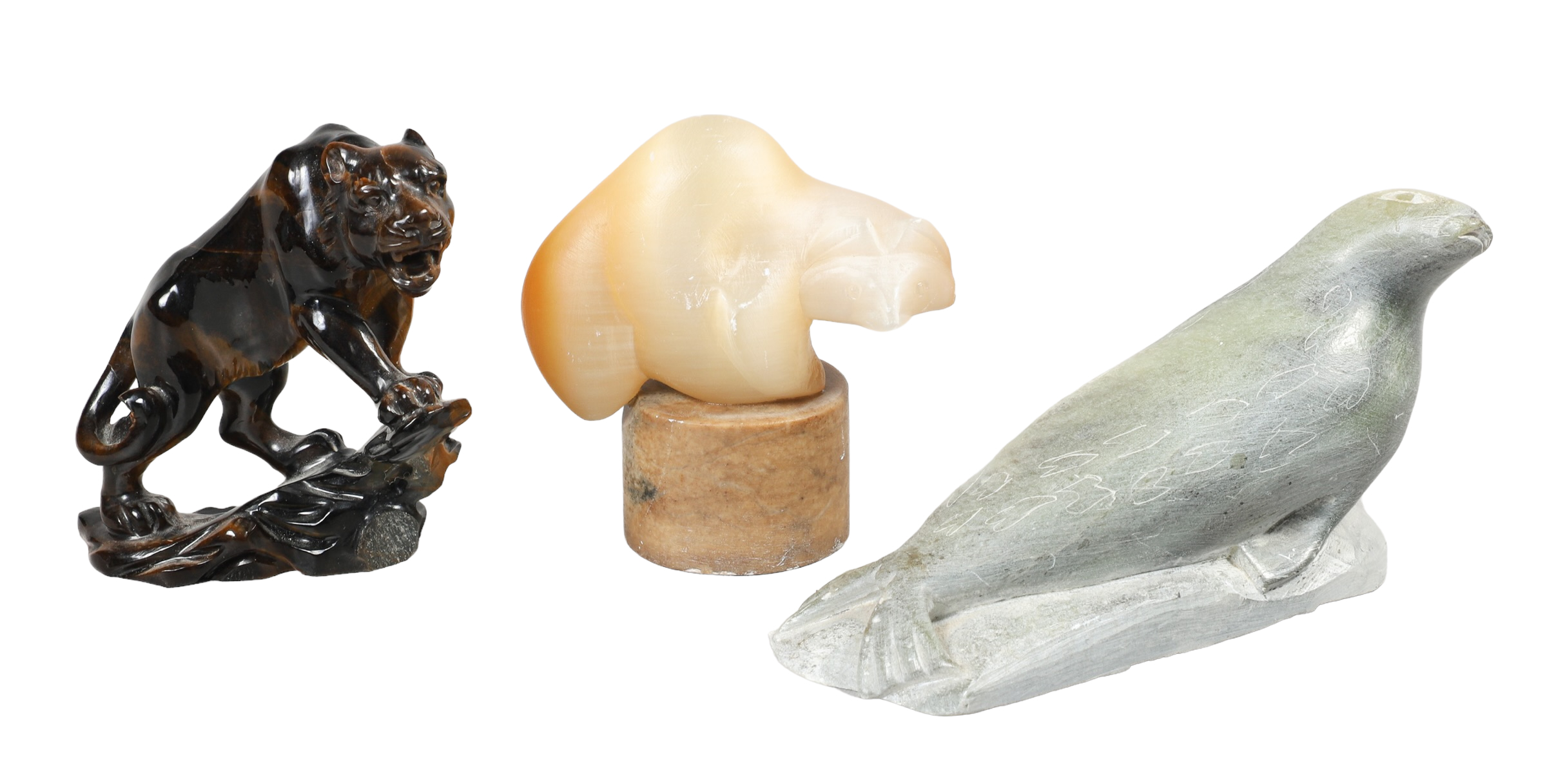  3 Carved stone animal figurines  317f2c