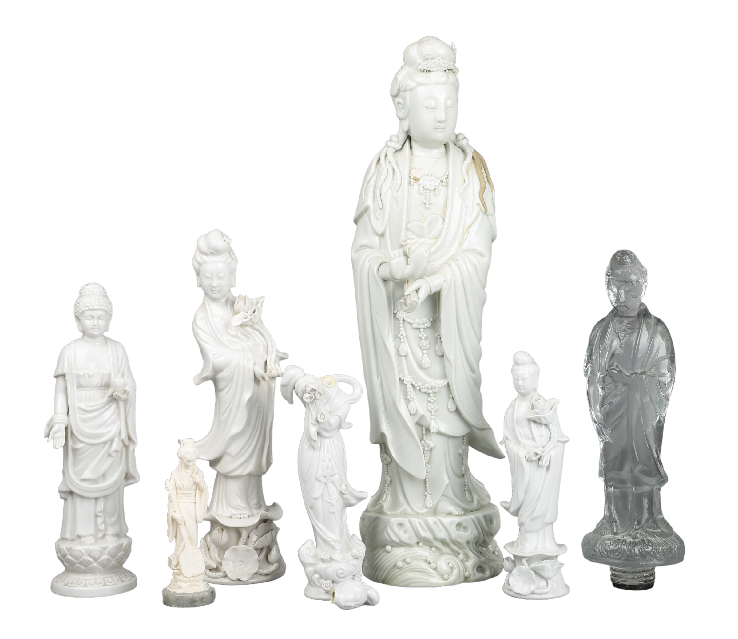 (7) Asian figurines, c/o unmarked