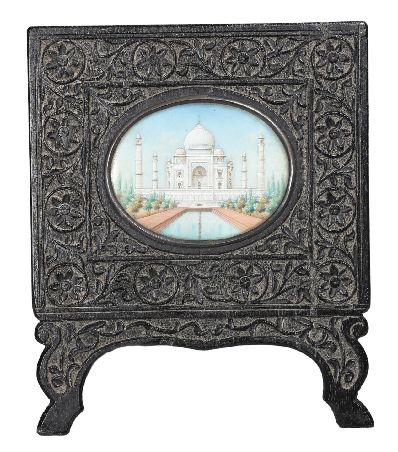 Indian oval watercolor of the Taj 317f4a