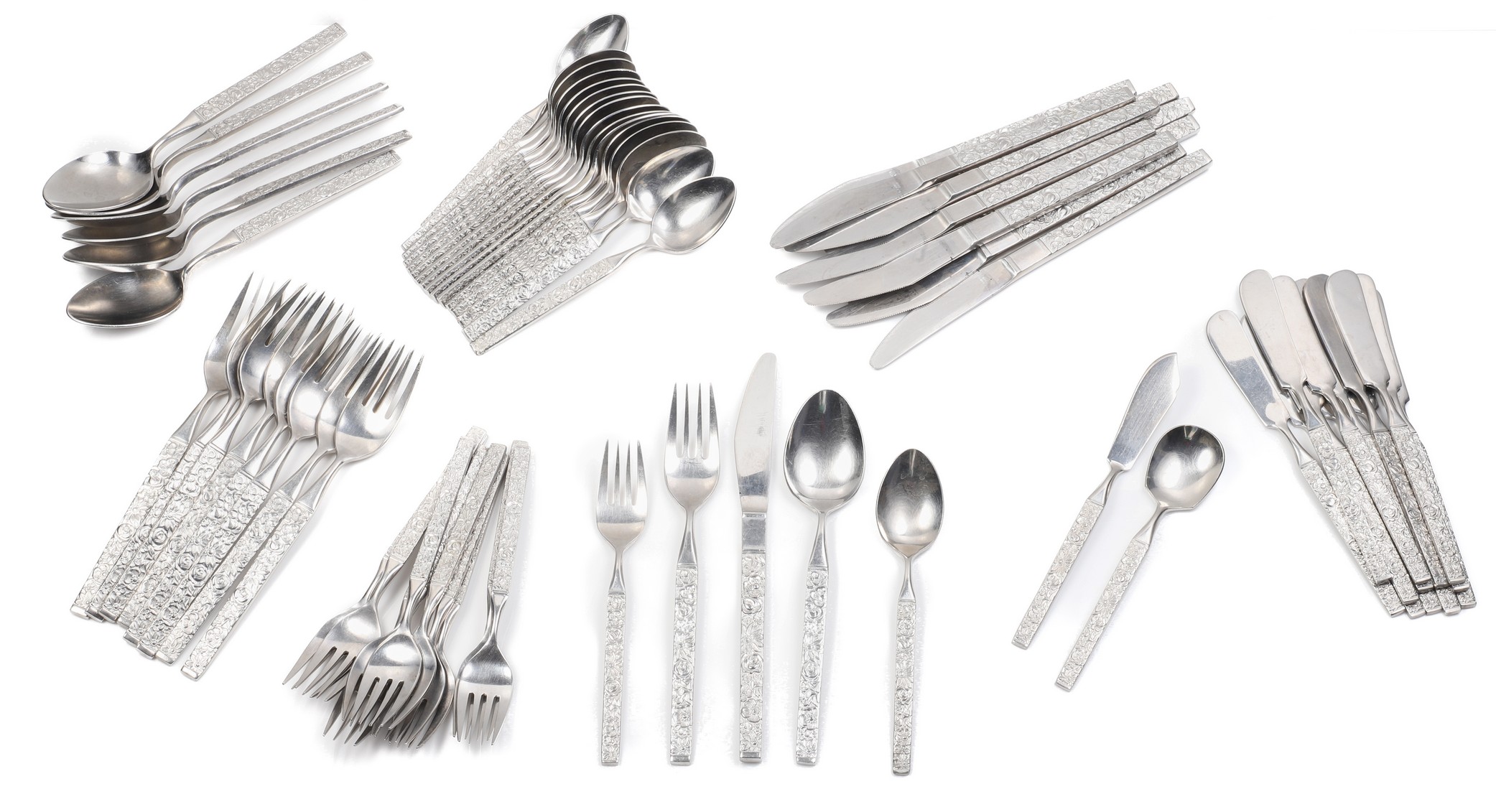 (69) Pcs stainless steel flatware, Florentine