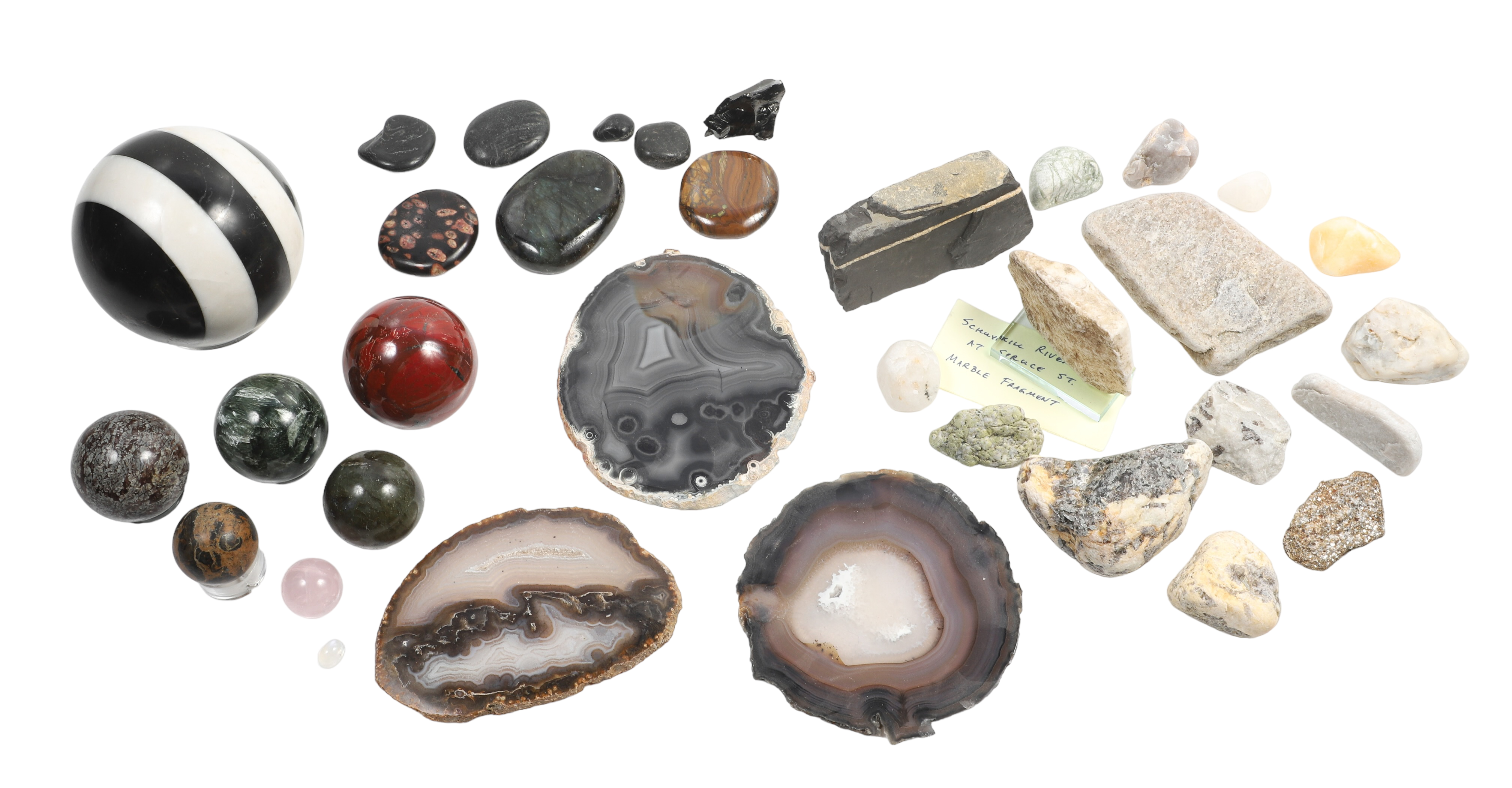 Lot of stone & rocks, including moonstone