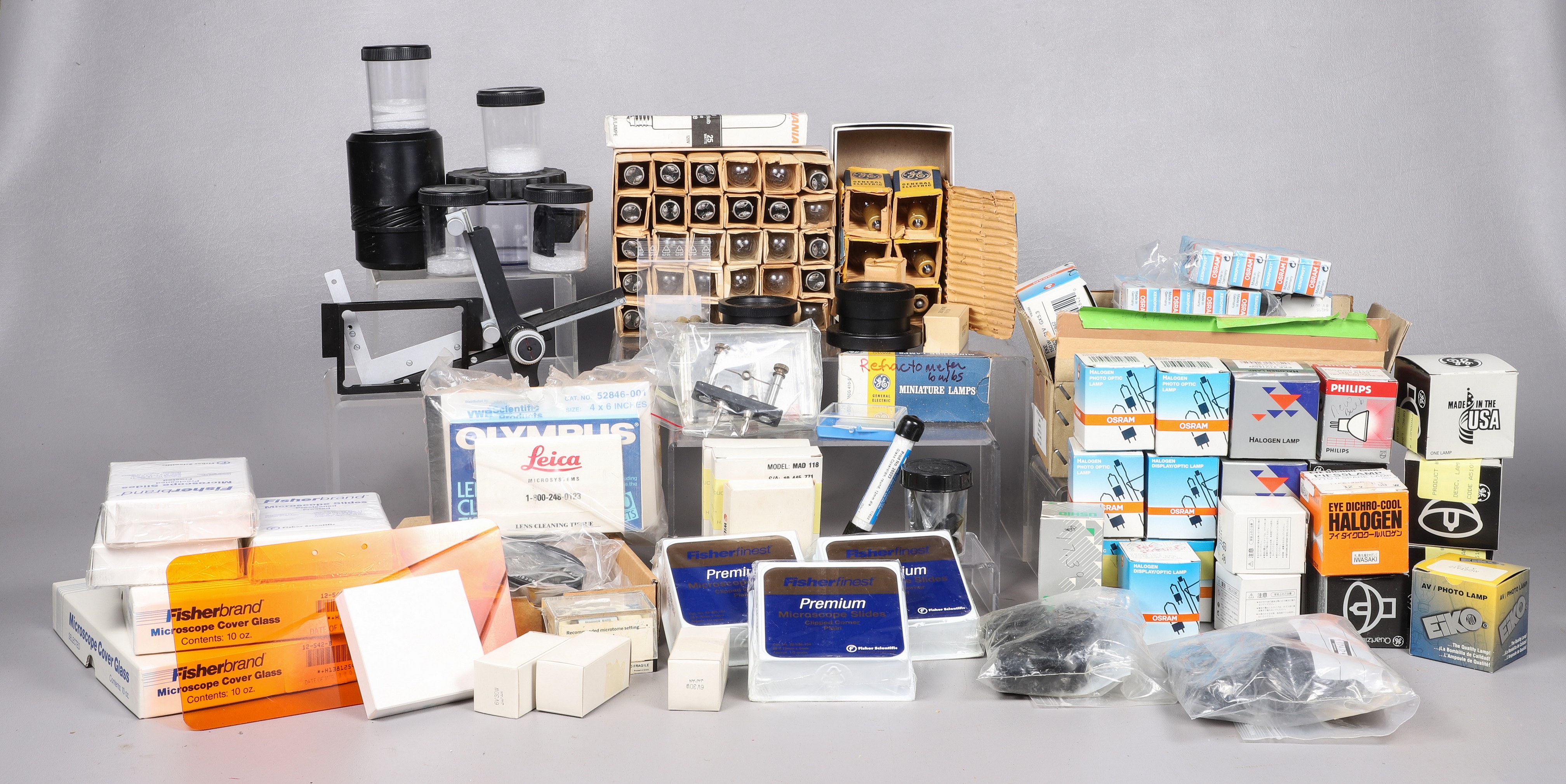 Large lot of microscope accessories  317fd8