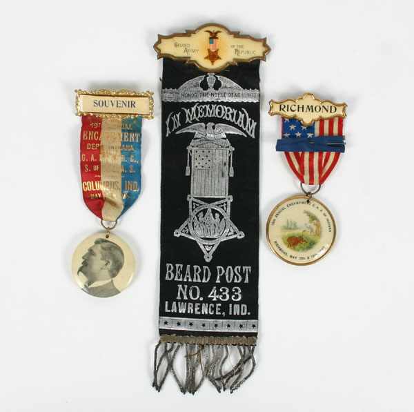 G.A.R. Hoosier Encampment badges;