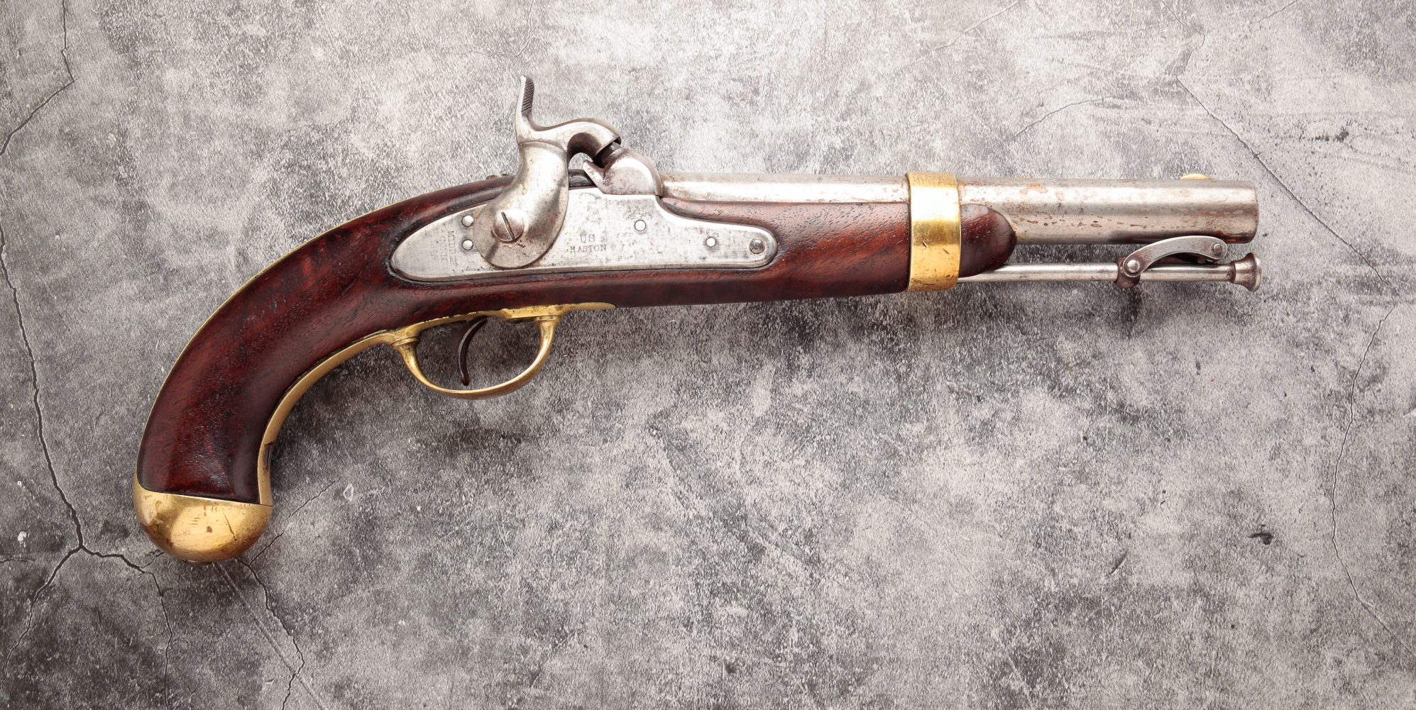 U.S. ASTON MODEL 1842 FLINTLOCK PISTOL