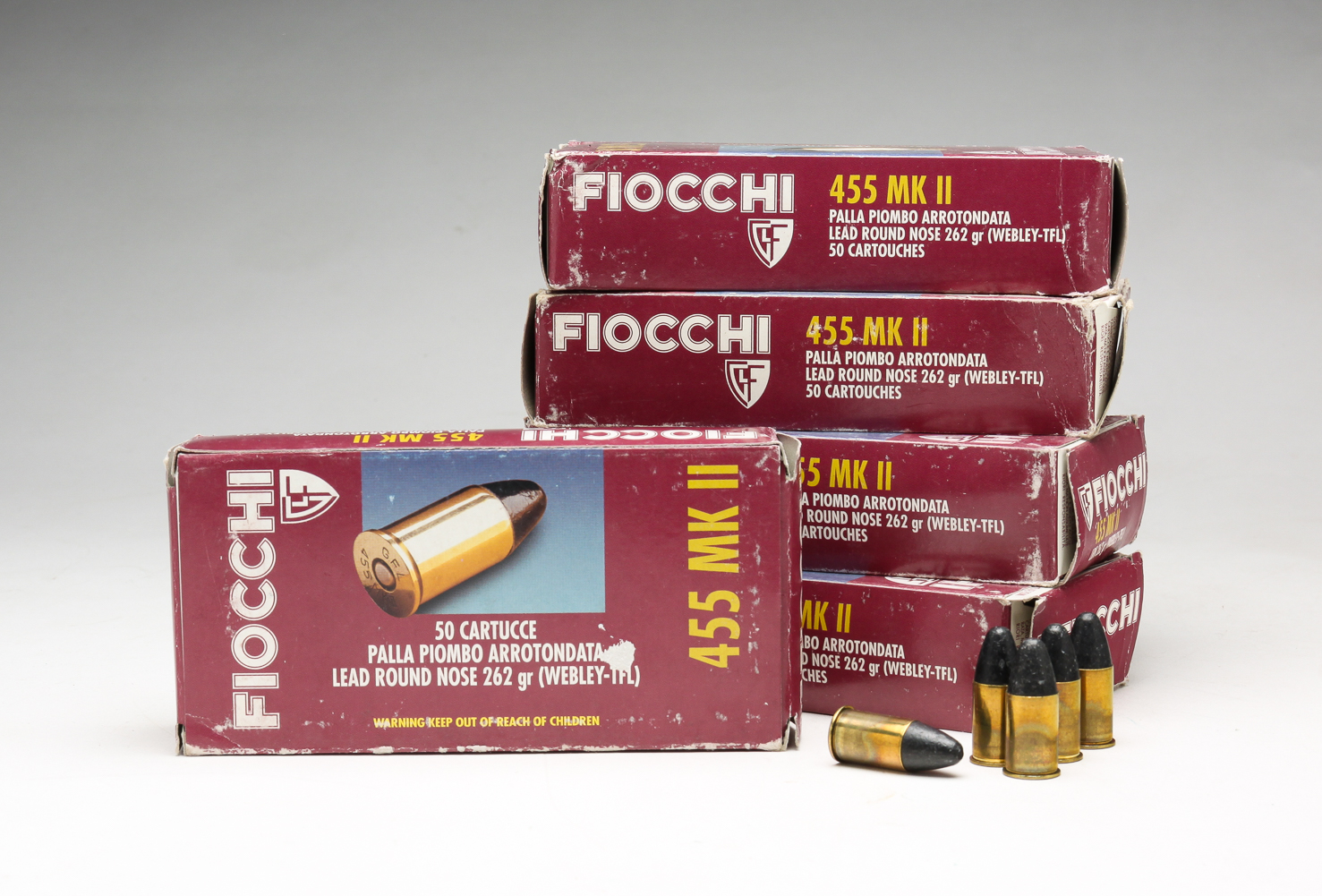 250 ROUNDS OF FIOCCHI .455 MK II WEBLEY