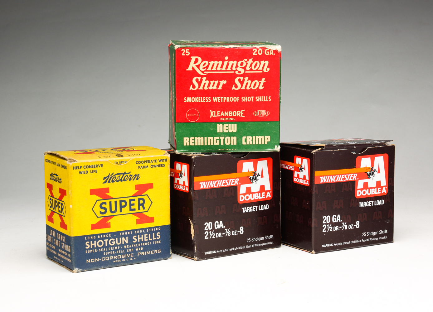 FOUR BOXES OF 20 GAUGE SHOTGUN 31a7f4