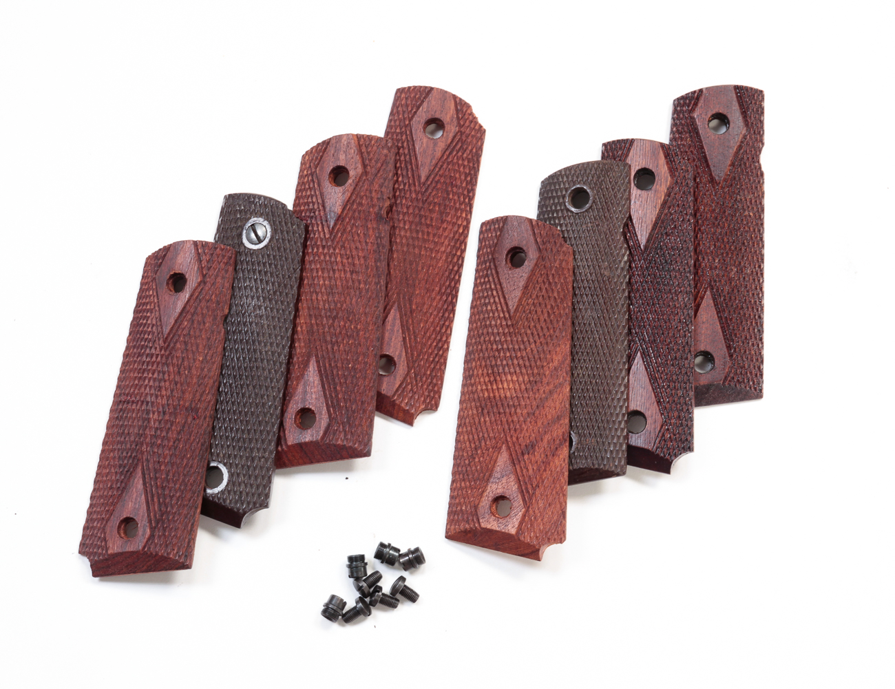 4 SETS OF COLT 1911 GRIPS WITH BUSHINGS