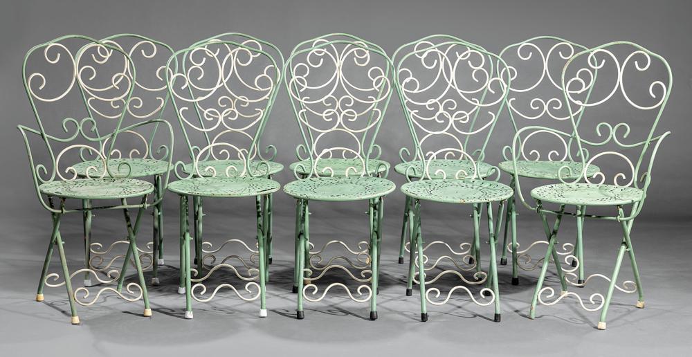 GROUP OF FRENCH WROUGHT IRON BISTRO 31a879