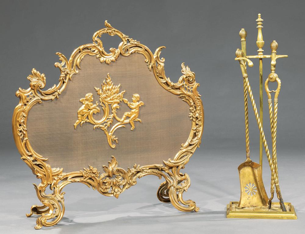 LOUIS XVI-STYLE GILT BRONZE FIRE