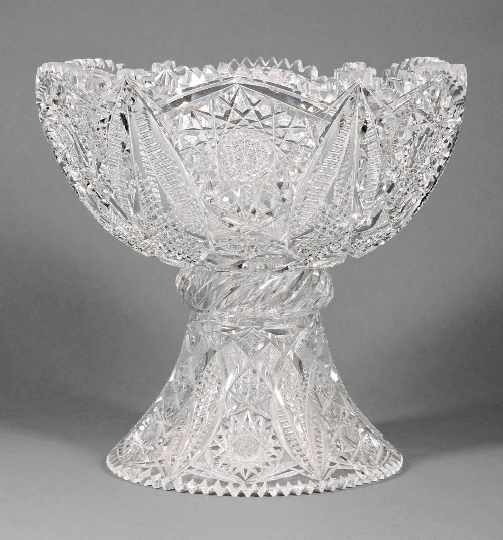 AMERICAN BRILLIANT CUT GLASS PUNCHBOWL