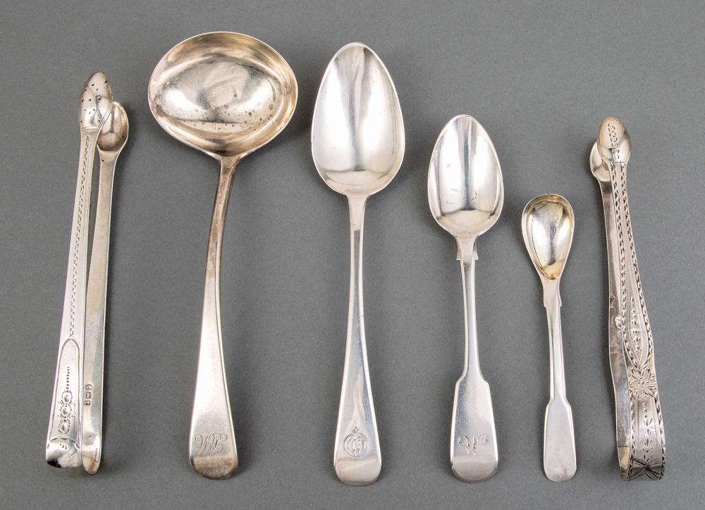 GROUP OF LATE GEORGIAN STERLING