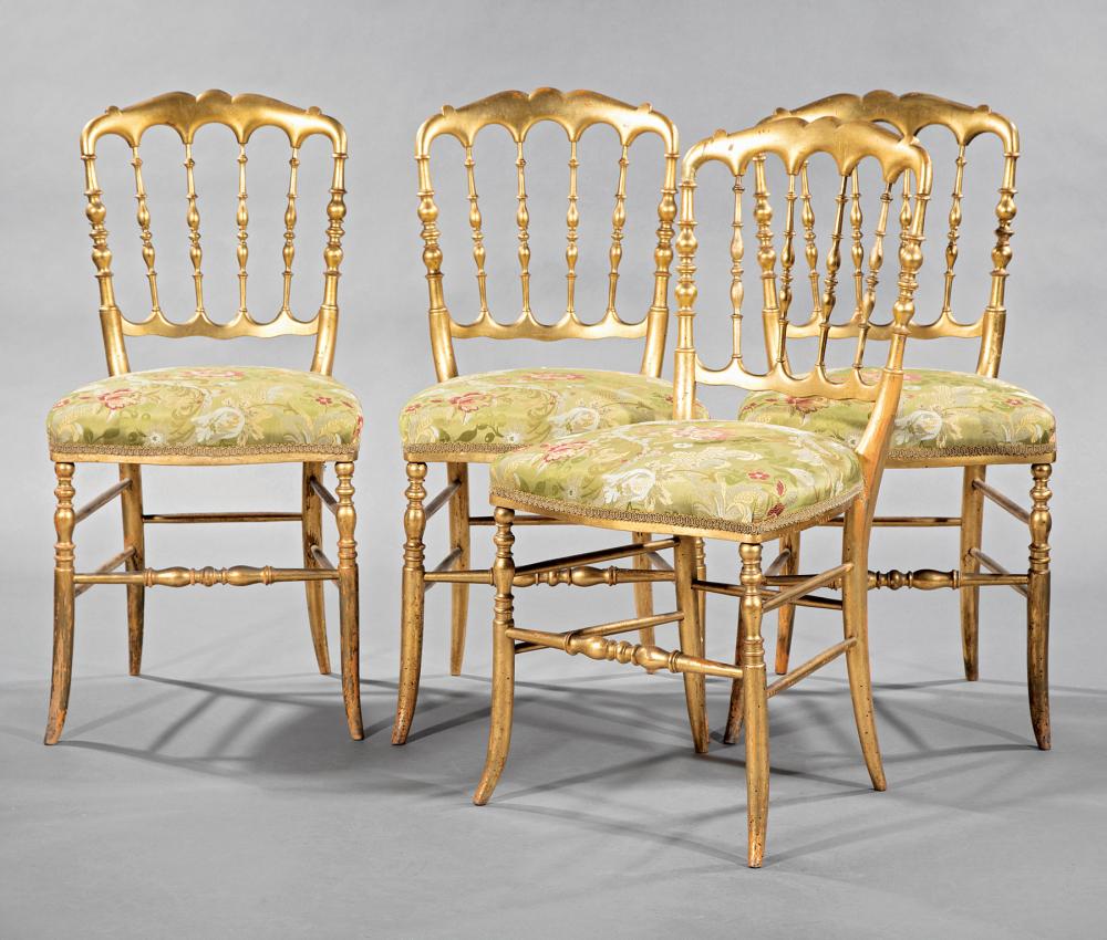 FOUR GILTWOOD MUSIC ROOM CHAIRSFour 31a8ae
