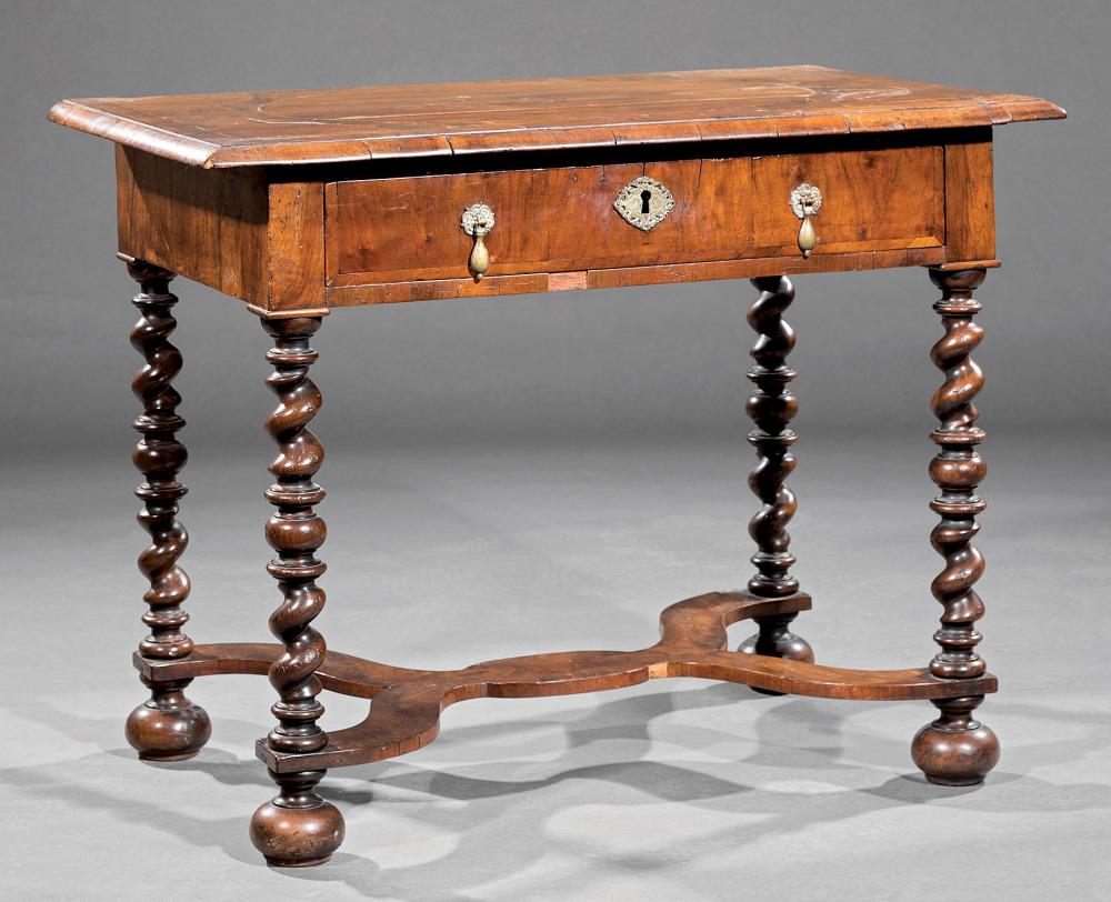 CARVED AND INLAID WALNUT SIDE TABLEAntique 31a8c4