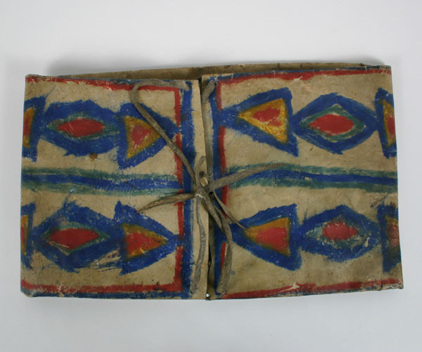 Native American rawhide envelope; polychrome