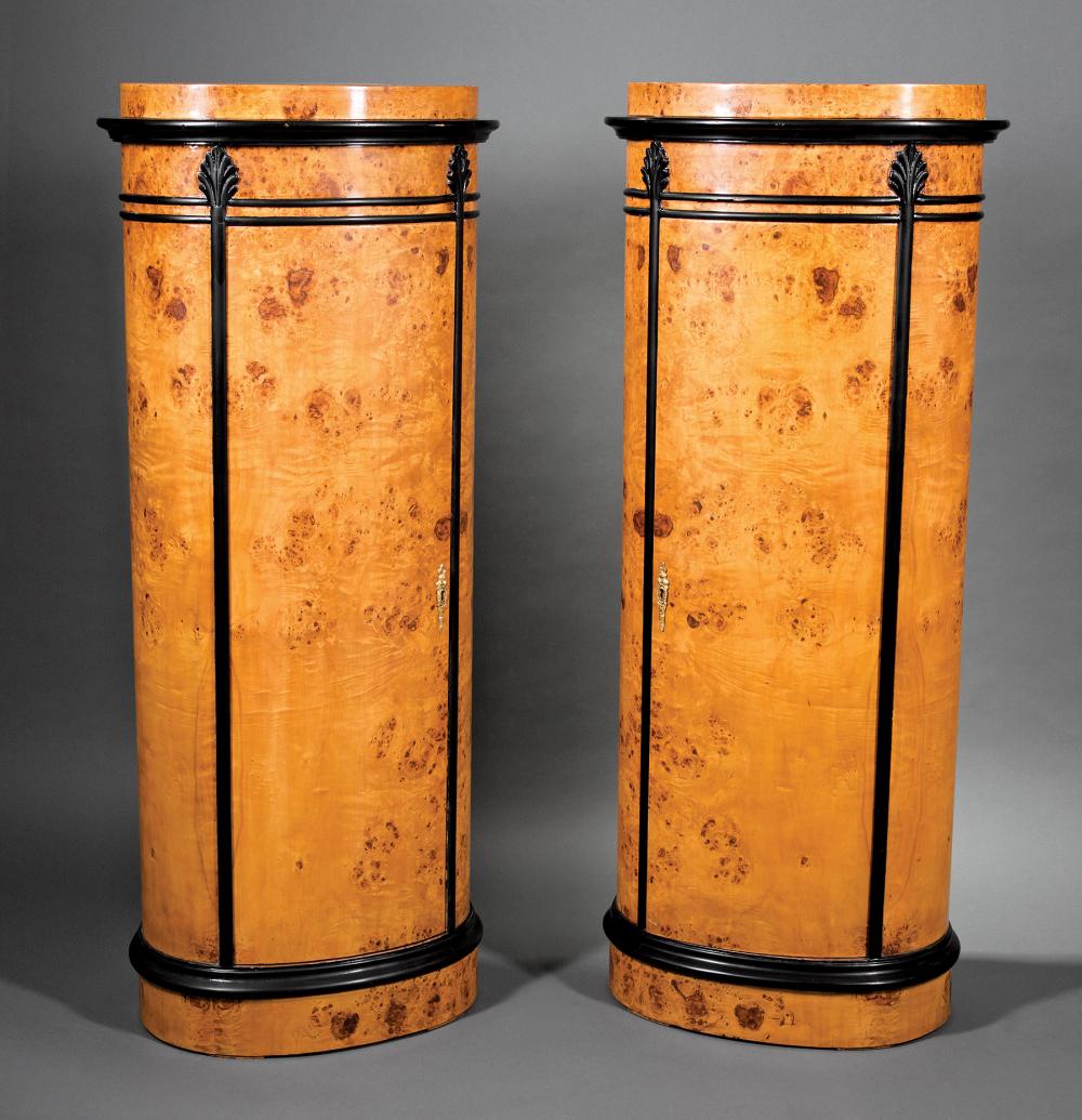 PAIR OF BIEDERMEIER-STYLE BURLWOOD