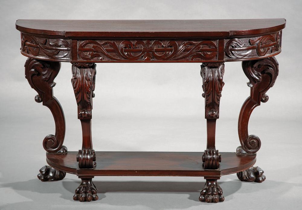 AMERICAN CARVED MAHOGANY CONSOLE 31a8ec