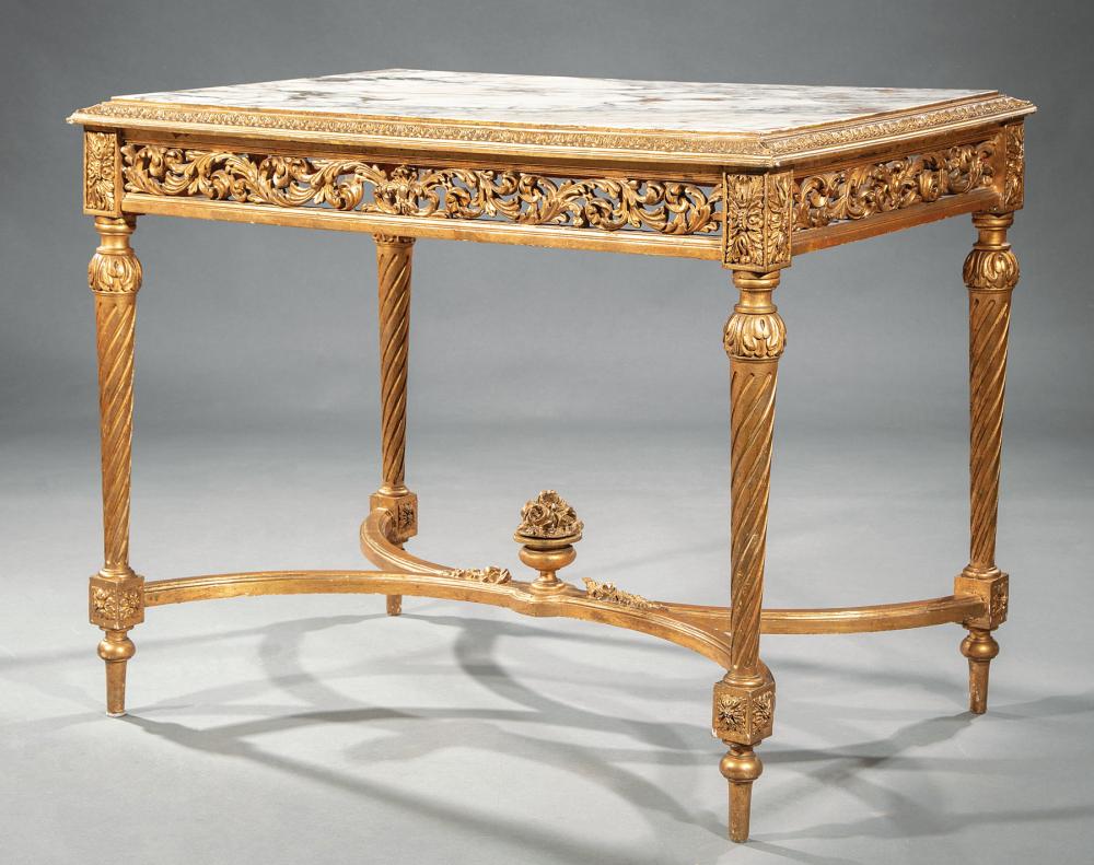 LOUIS XVI STYLE CARVED SALON TABLEAntique 31a91b