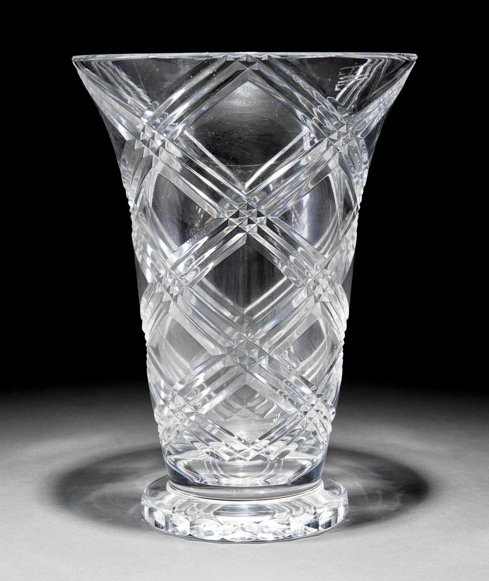 TIFFANY CUT CRYSTAL FOOTED VASETiffany