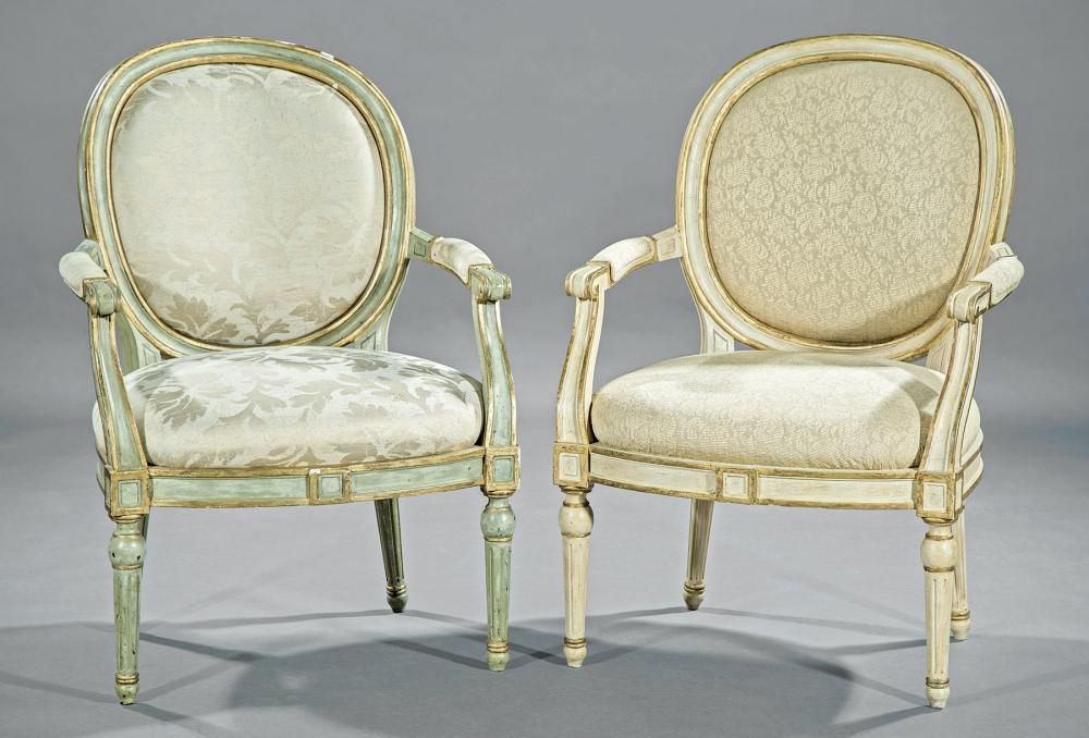 LOUIS XVI-STYLE PAINTED AND PARCEL