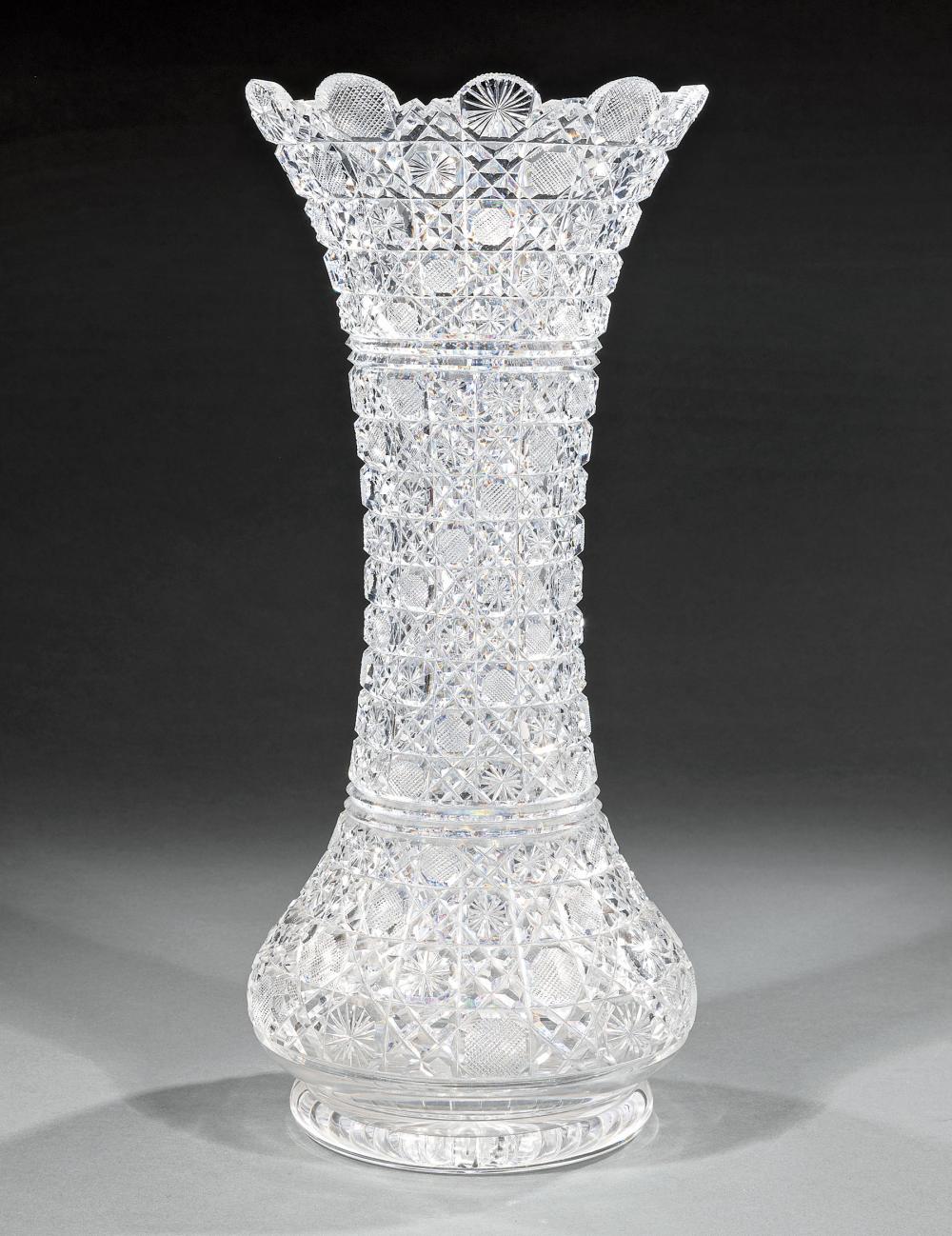 AMERICAN BRILLIANT CUT GLASS VASELarge 31a96d