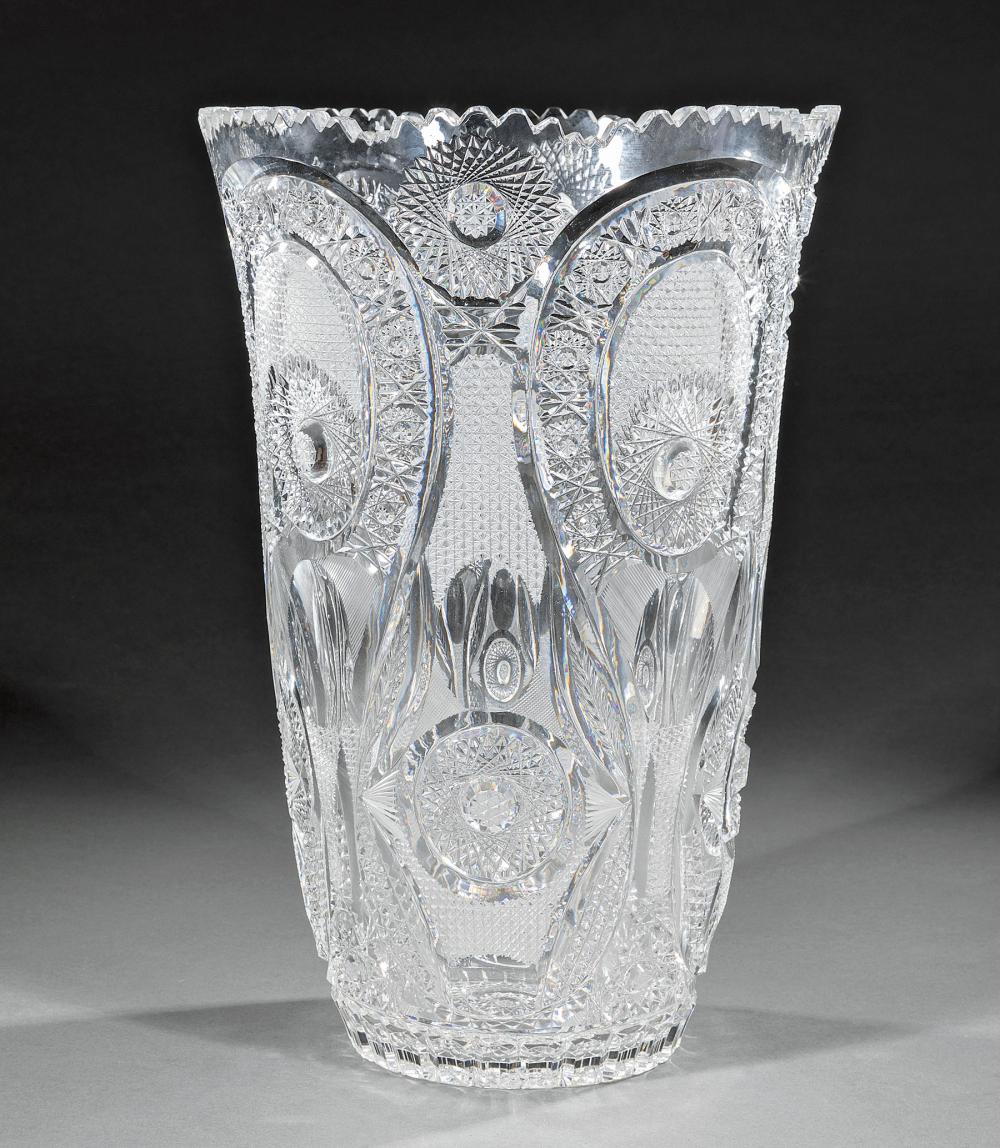 AMERICAN BRILLIANT CUT GLASS VASELarge