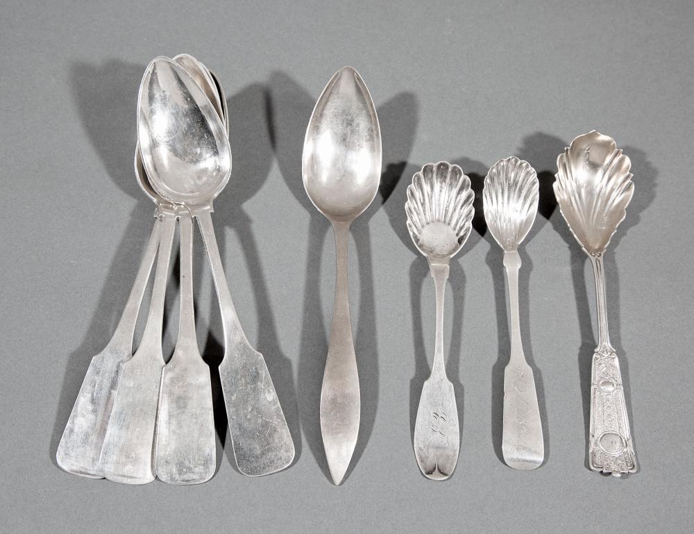 GROUP OF SILVER FLATWAREGroup of Antique