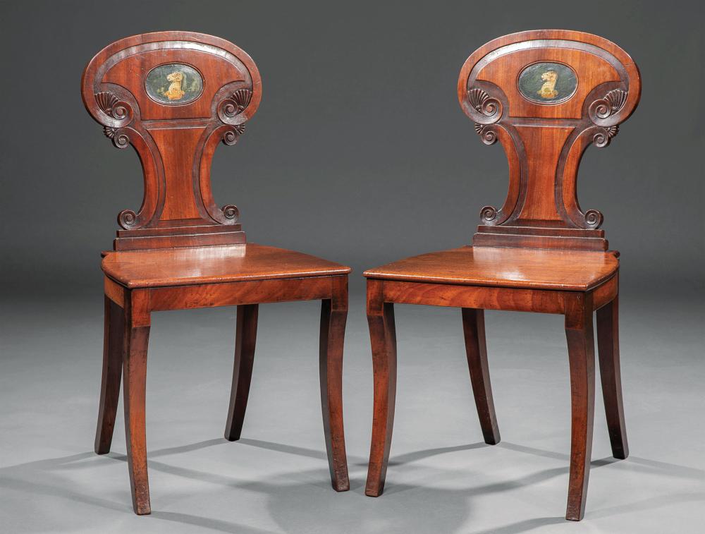 PAIR OF GEORGE III MAHOGANY ARMORIAL 31a9b7