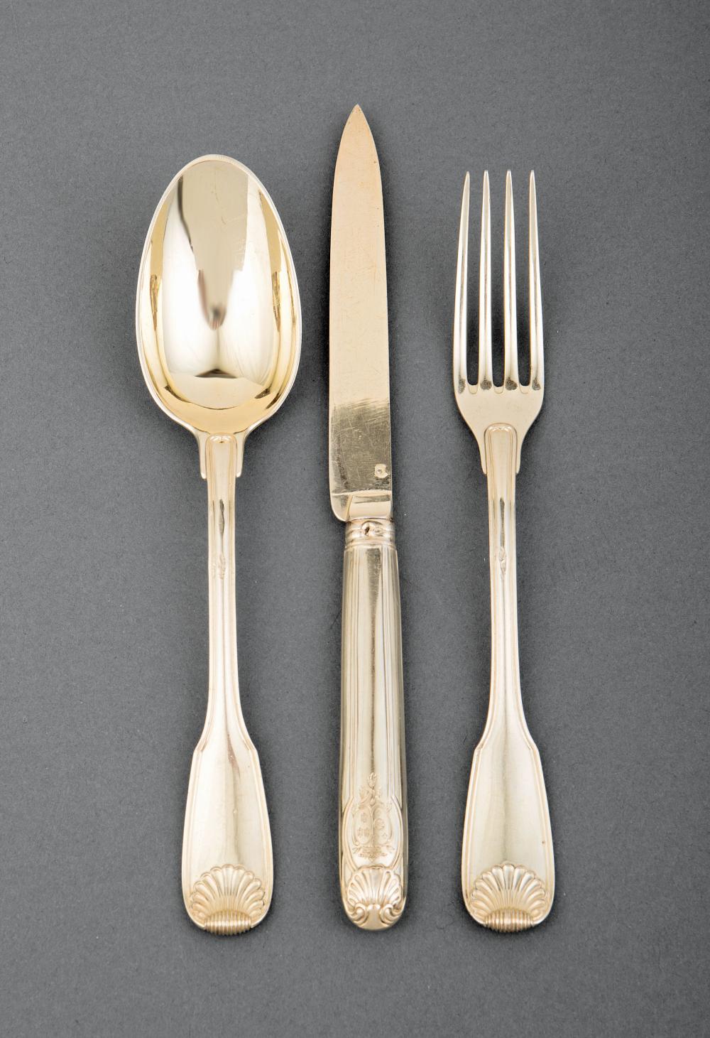 SILVER GILT DESSERT SERVICE, MARTIAL