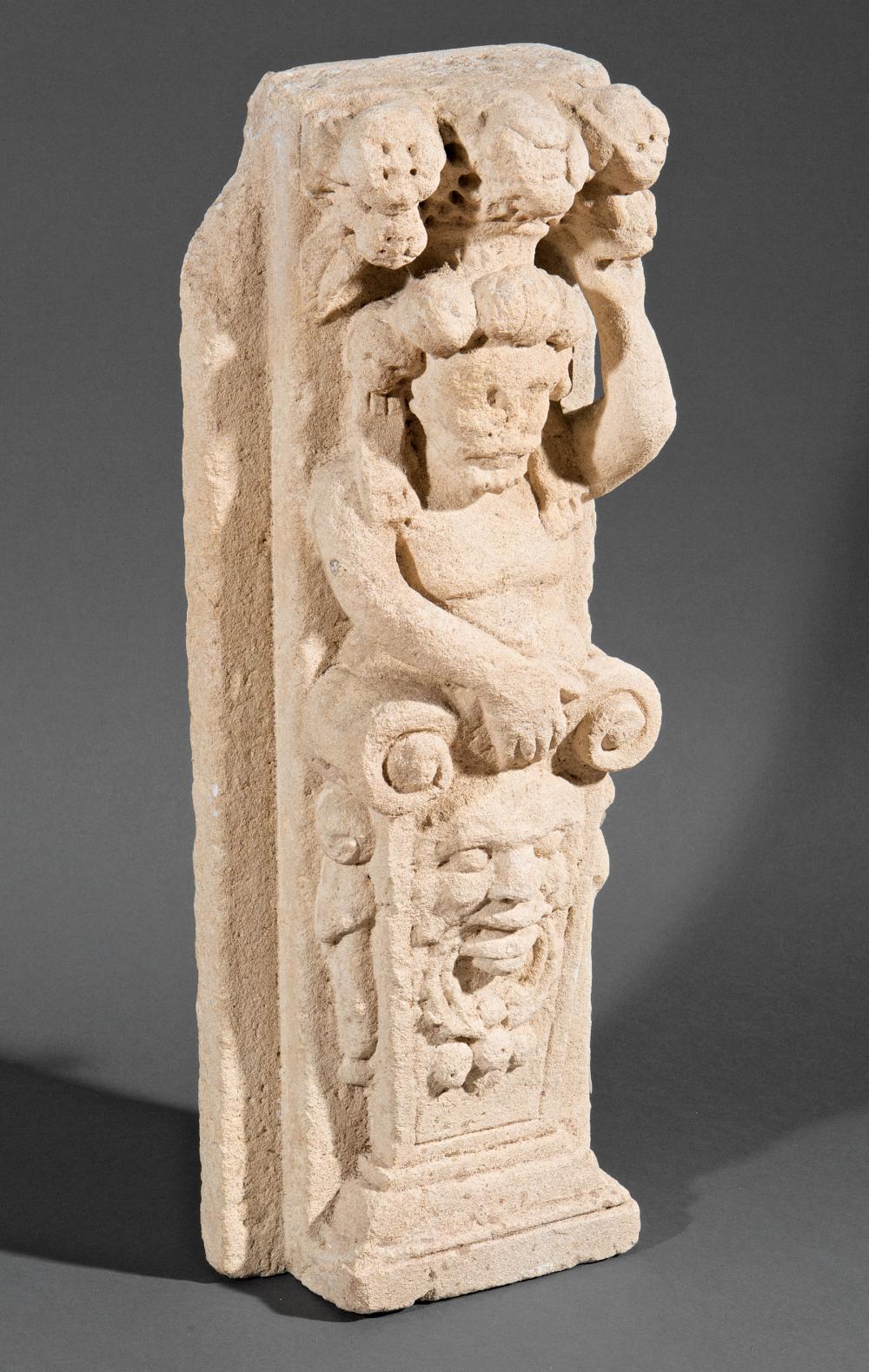 CARVED STONE CARYATIDCarved Stone 31aa17