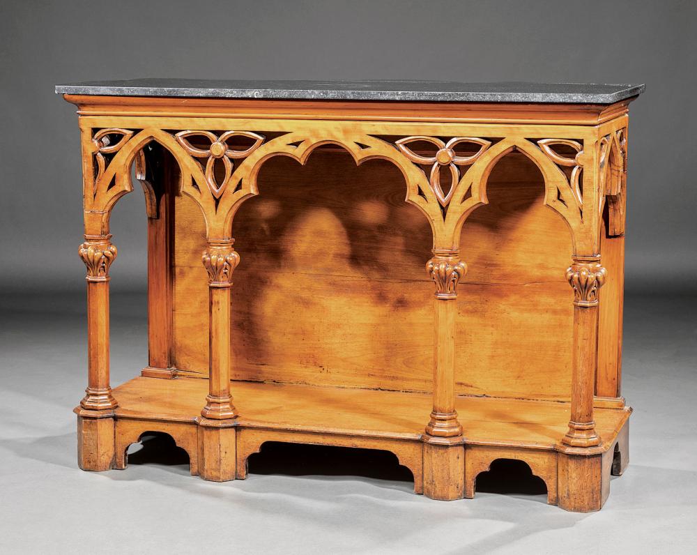 ENGLISH GOTHIC CARVED MAHOGANY 31aabd