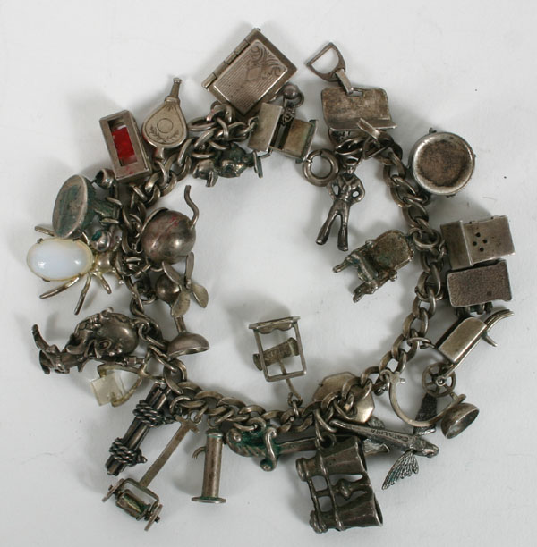 Vintage sterling charm bracelet 4f77c