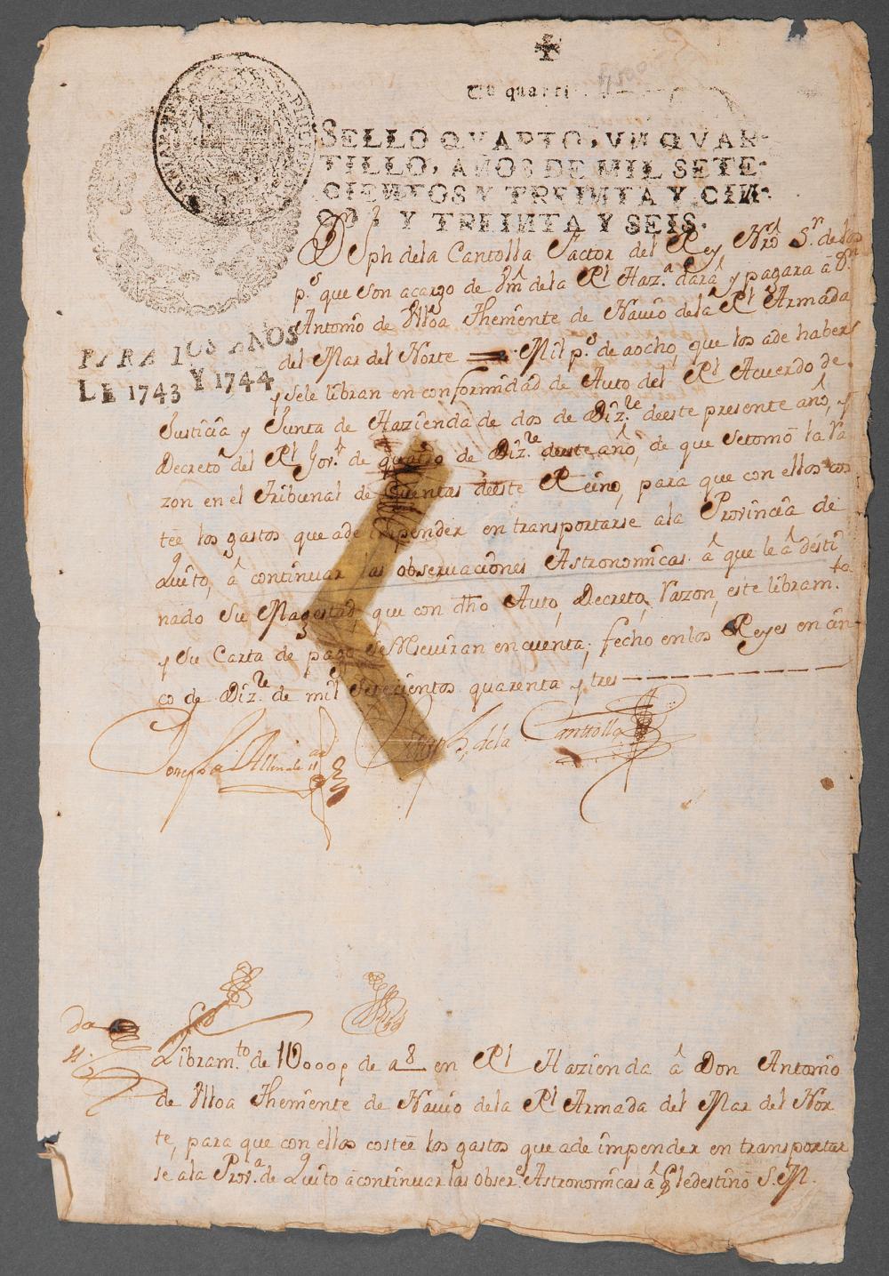 MANUSCRIPT DOCUMENT SIGNED BY ANTONIO 31ab7a