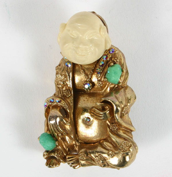 HAR Laughing Buddha brooch/pin,
