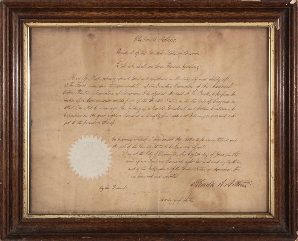 PRESIDENT CHESTER ARTHUR SIGNED