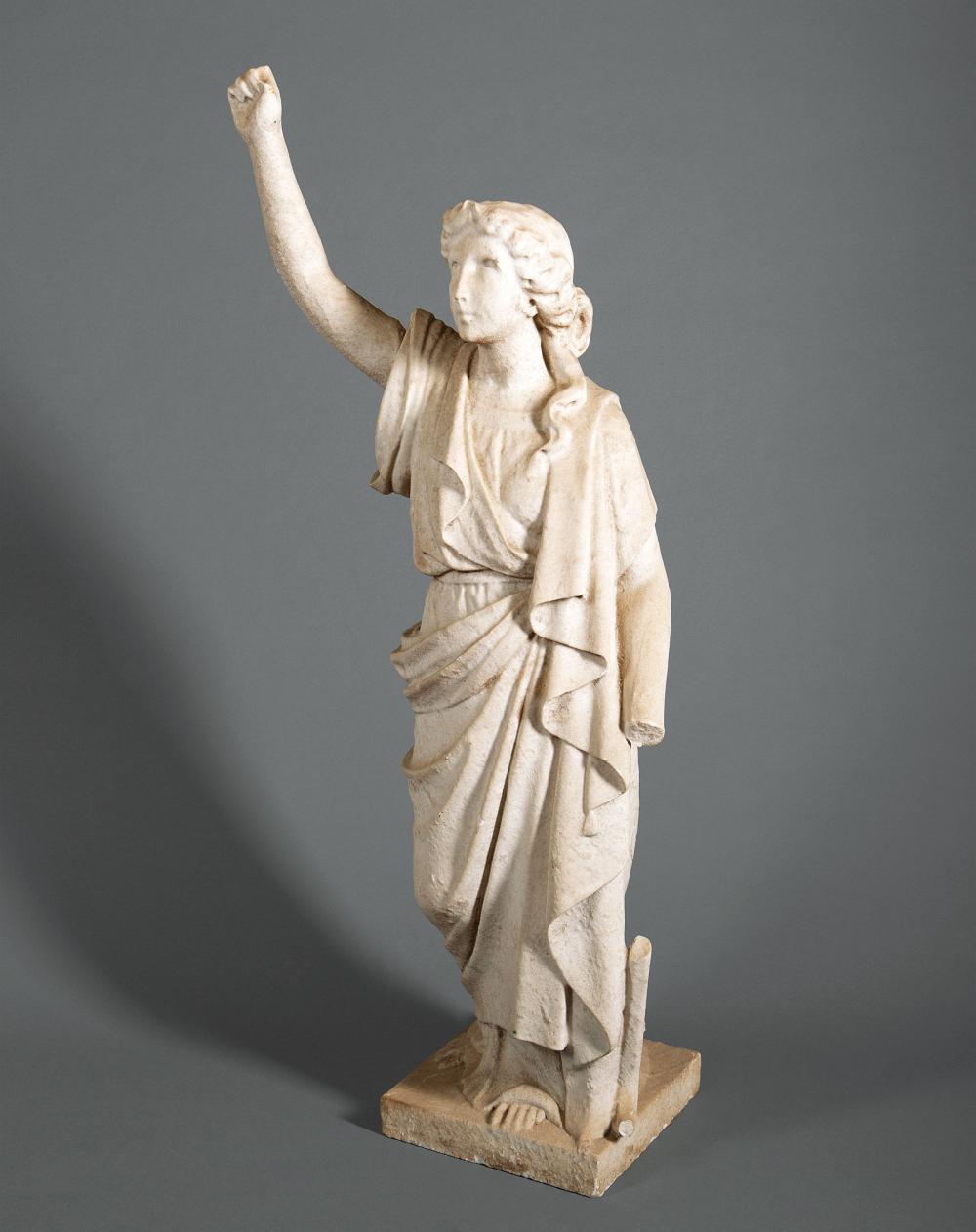 CARVED MARBLE ALLEGORICAL STATUE 31aba9