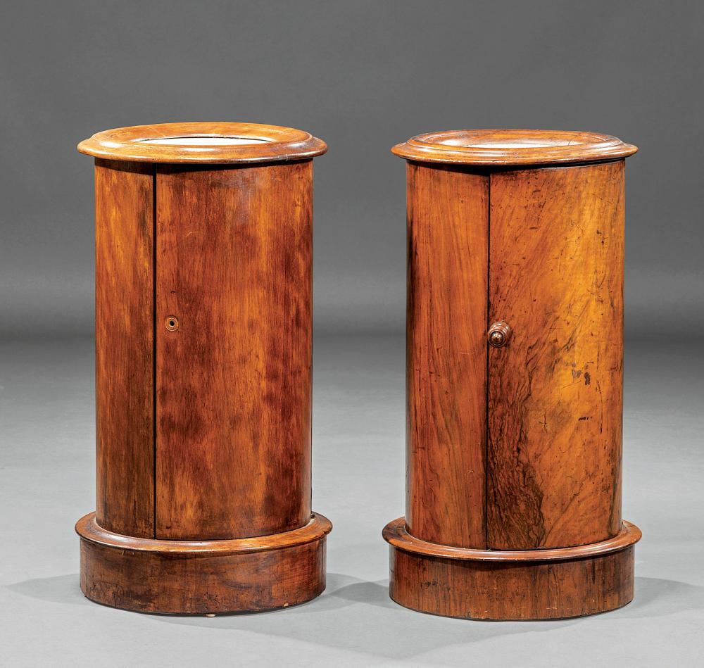 PAIR ENGLISH MAHOGANY CYLINDER 31abbc