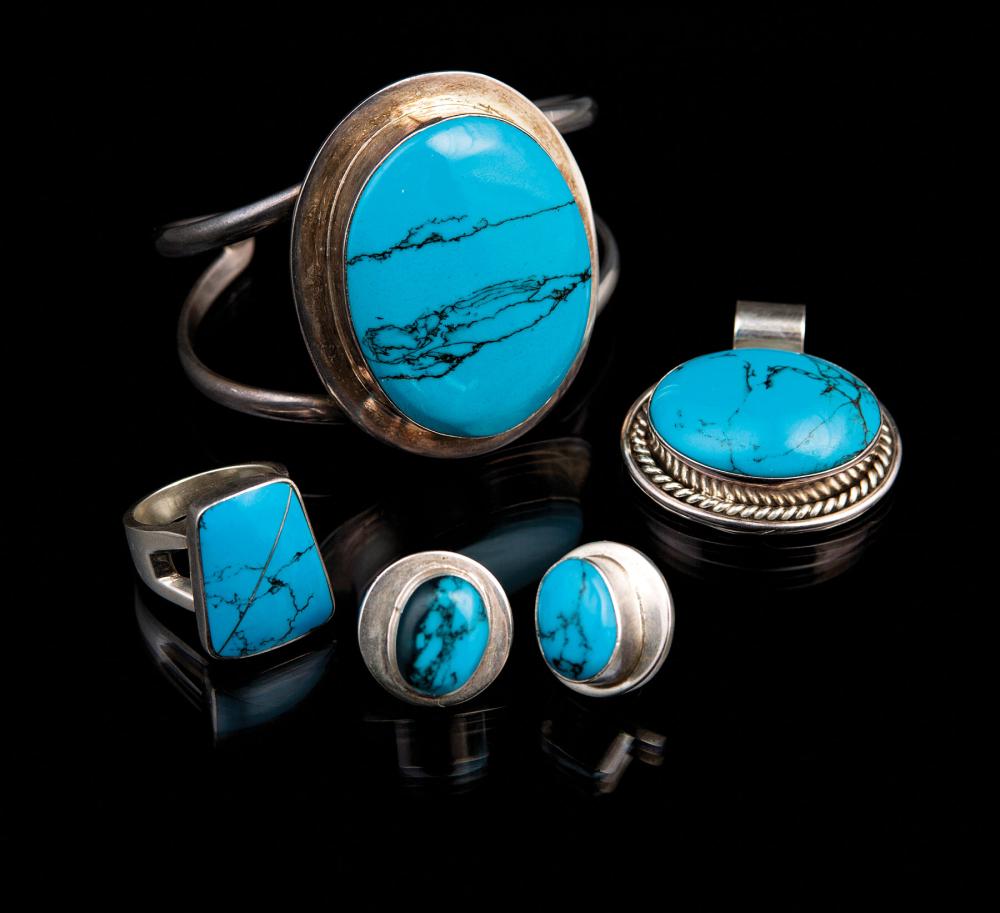 MEXICAN STERLING SILVER AND TURQUOISE