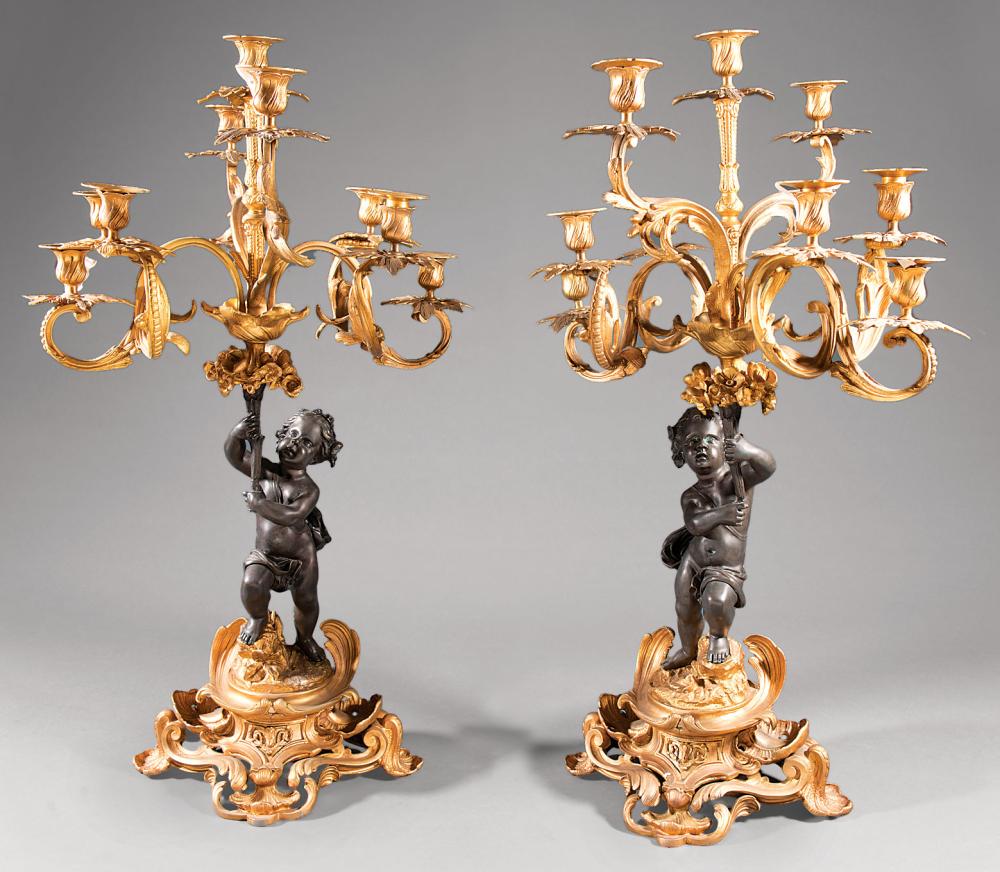 GILT AND PATINATED BRONZE FIGURAL