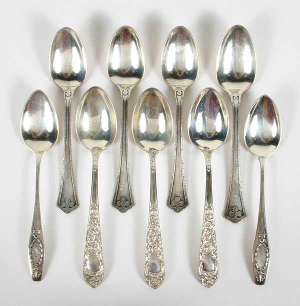 Lot of 9 sterling spoons including 4f7b0