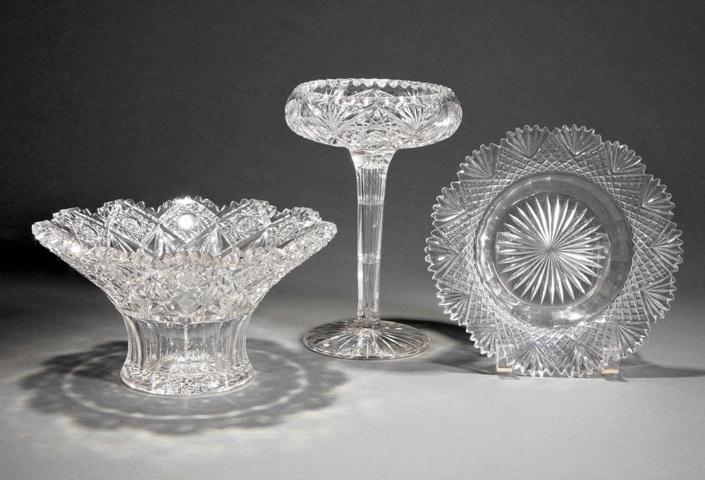 THREE AMERICAN BRILLIANT CUT GLASS 31ad06