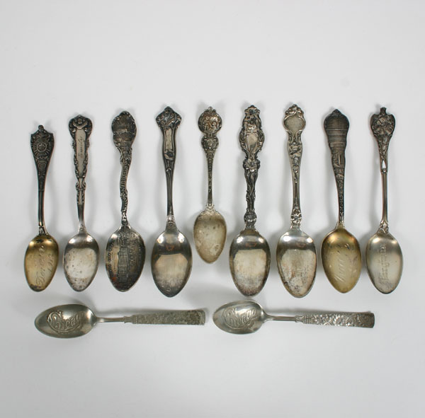 Lot of sterling spoons some souvenir  4f7be