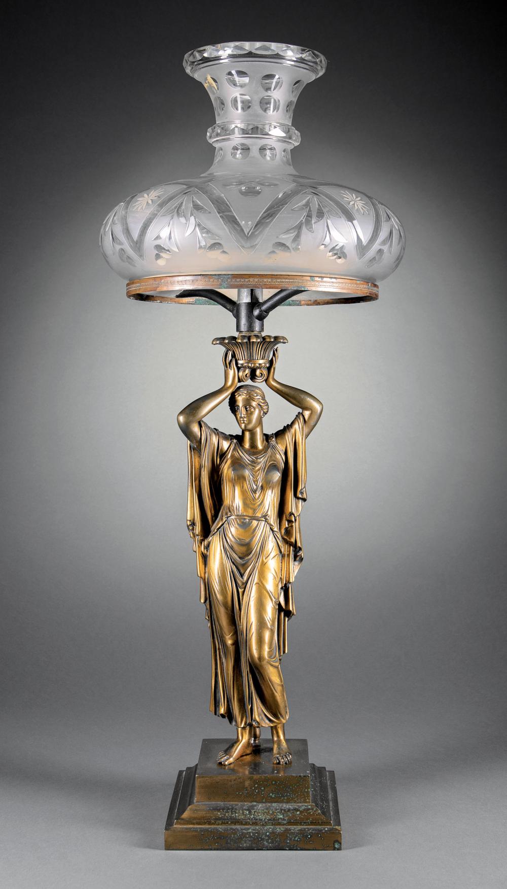 ENGLISH GILT BRASS FIGURAL SINUMBRA