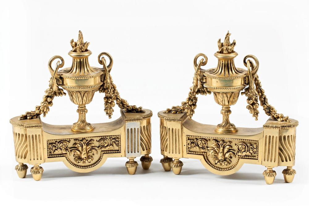 LOUIS XVI-STYLE GILT BRONZE CHENETSFine